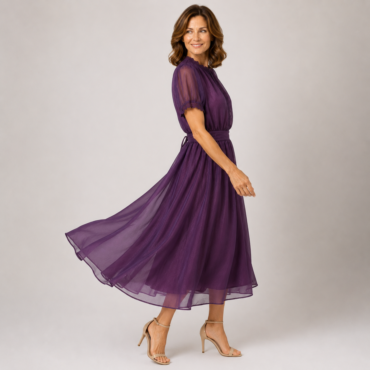 Giacomina | Abito Midi Elegante con Vita Definita
