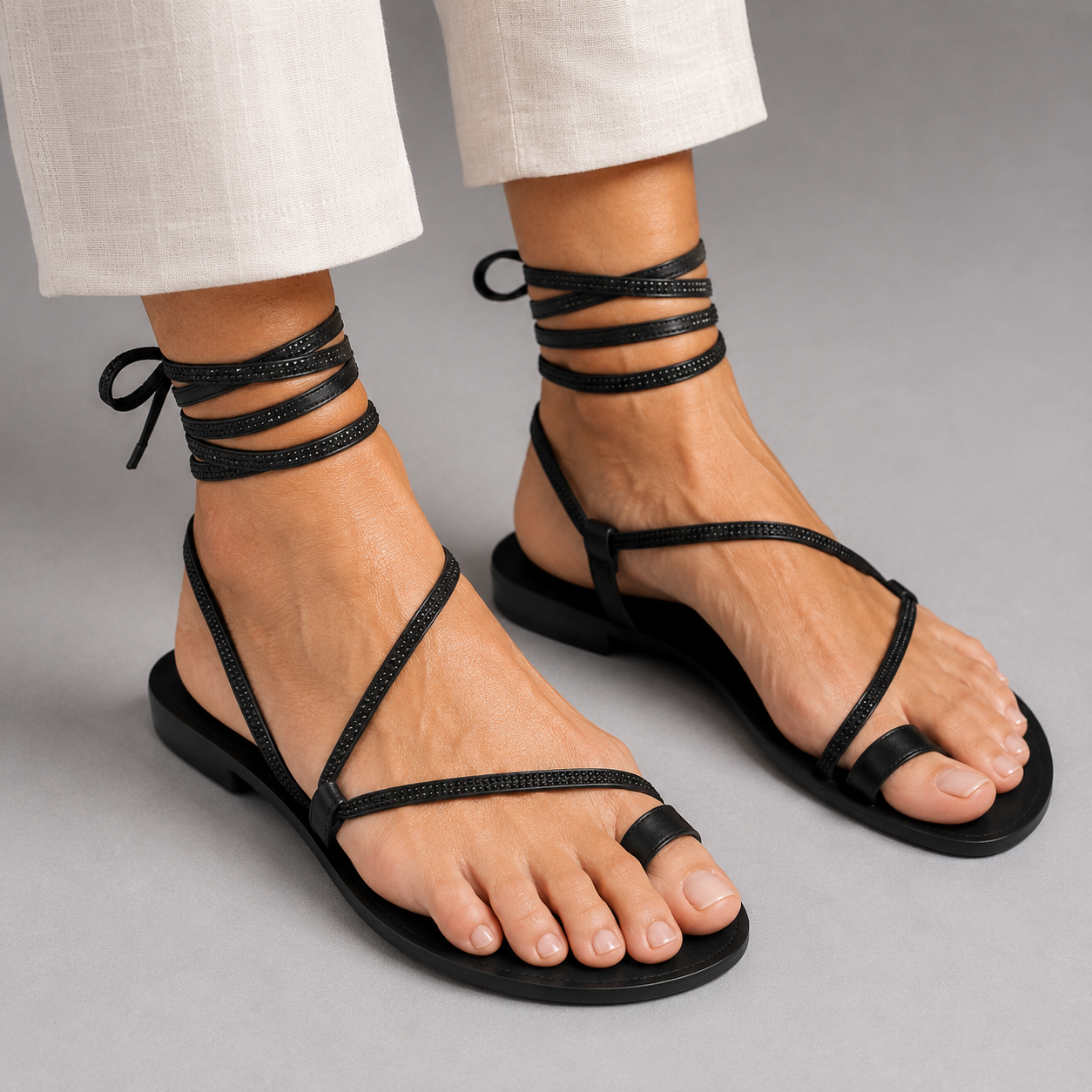 Cinzia | Sandali in Pelle Intrecciati