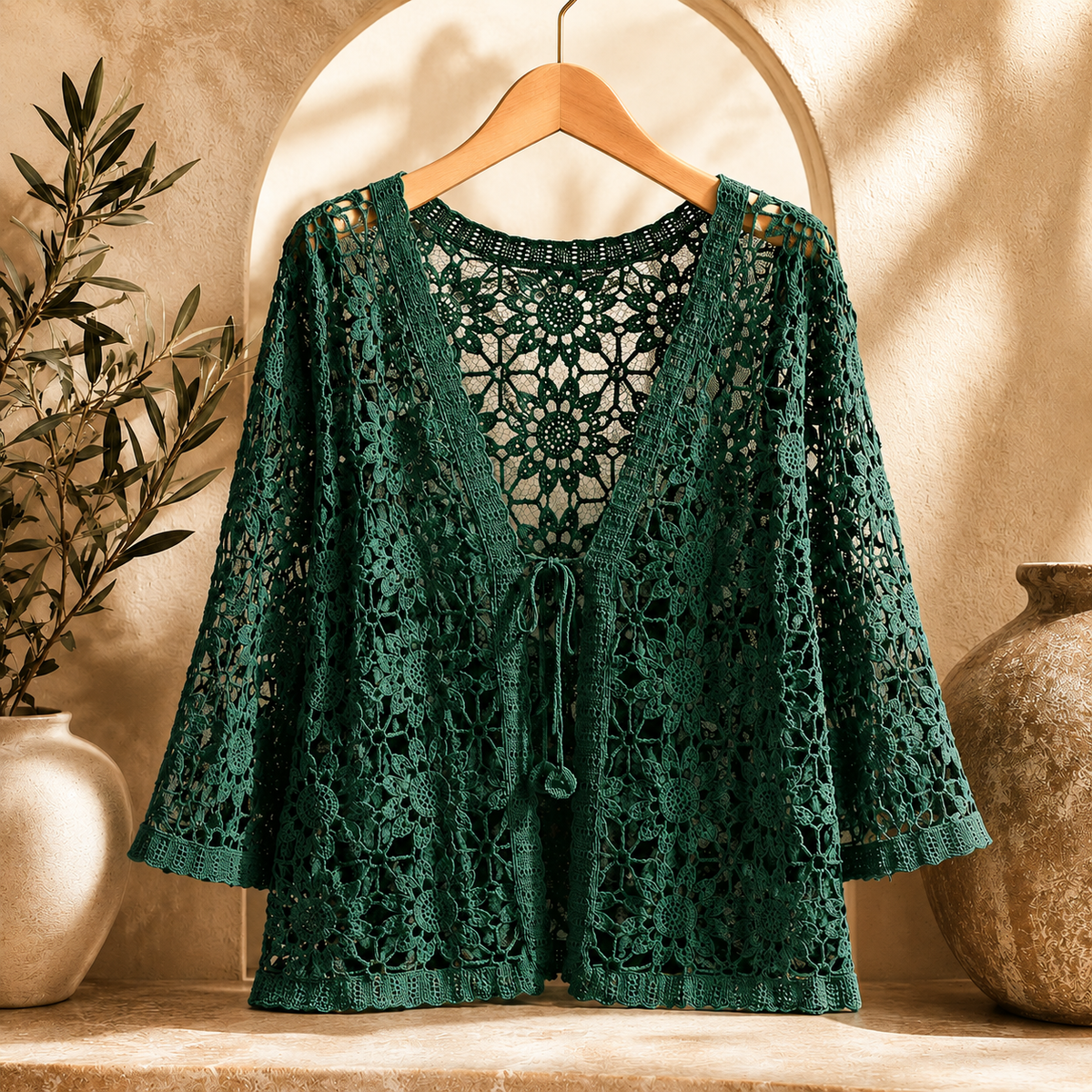Carla | Cardigan Traforato in Pizzo Crochet