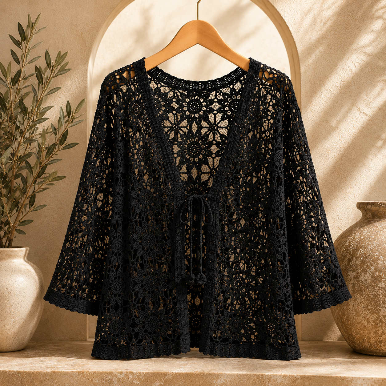 Carla | Cardigan Traforato in Pizzo Crochet