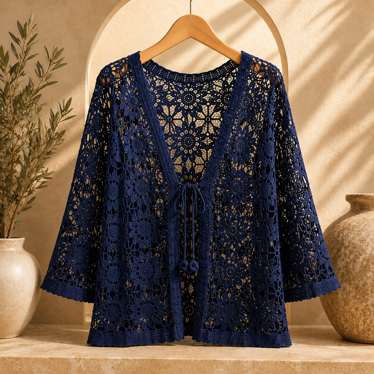 Carla | Cardigan Traforato in Pizzo Crochet