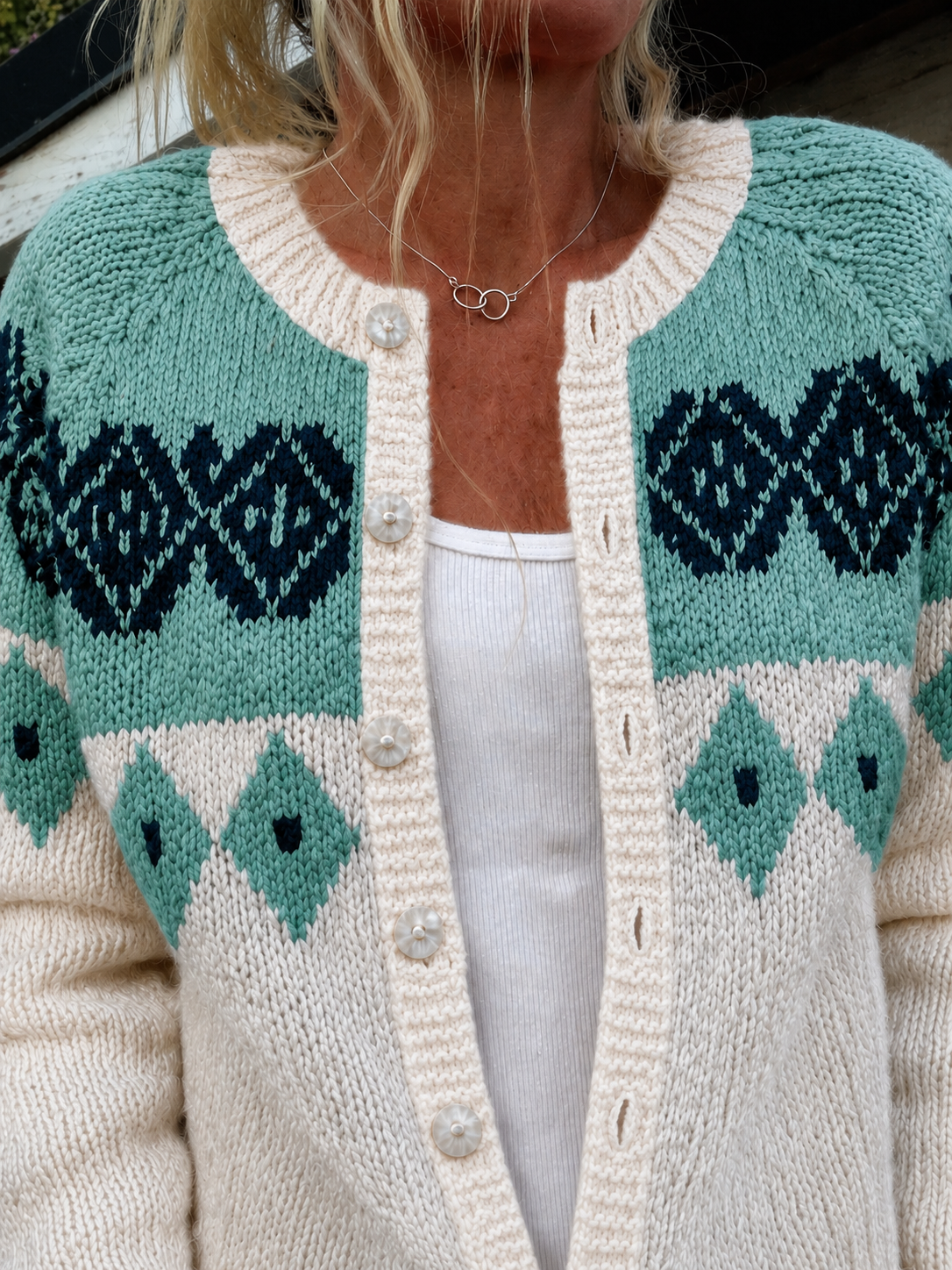 Viviana | Cardigan con Motivo Geometrico
