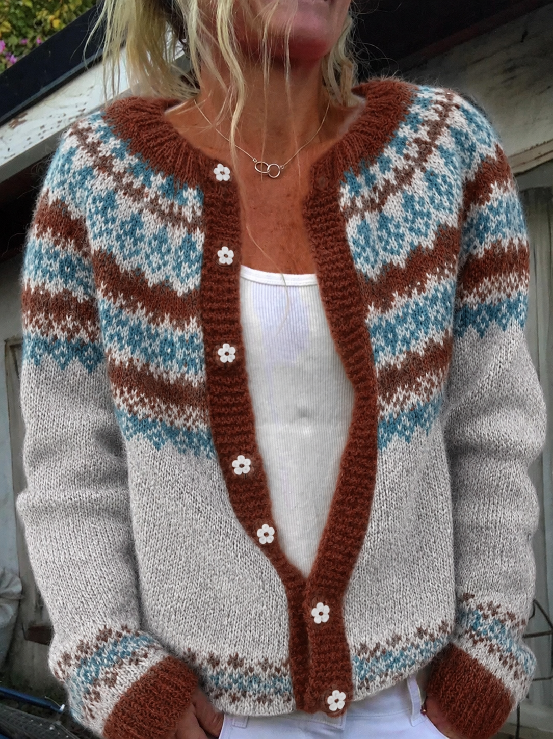 Adelasia | Cardigan con Motivo Nordico