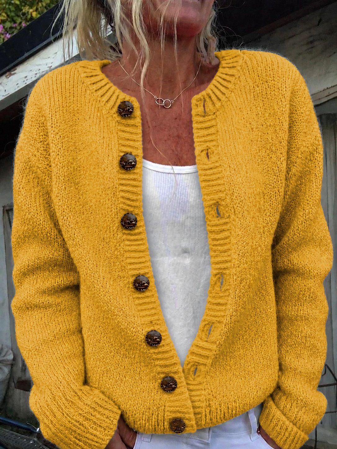 Yolanda | Cardigan Classico con Bottoni