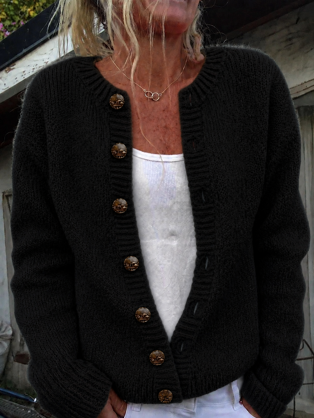 Yolanda | Cardigan Classico con Bottoni
