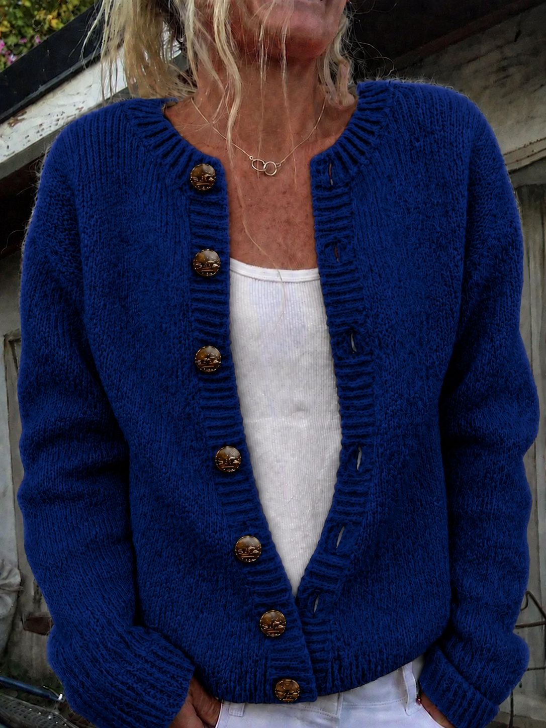 Yolanda | Cardigan Classico con Bottoni