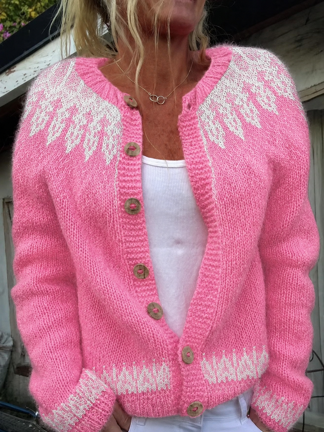 Velia | Cardigan con Motivo Jacquard