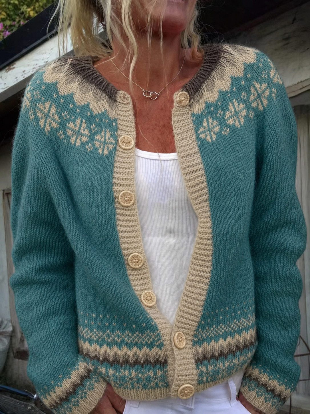 Zaira | Cardigan con Motivo Floreale