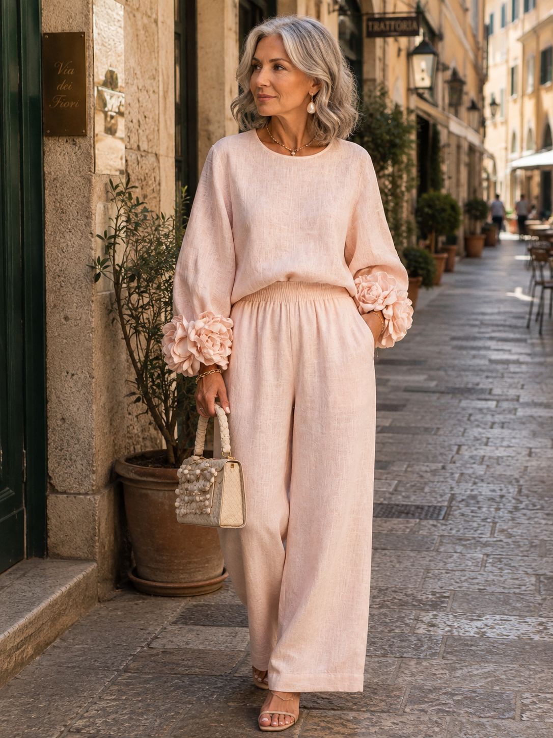 Leni | Completo Due Pezzi con Dettagli Floreali