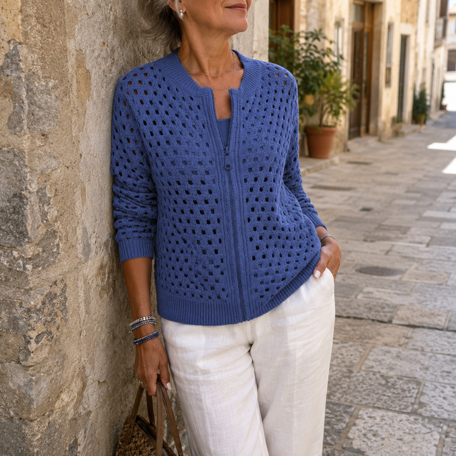 Alberta | Cardigan Lavorato con Zip