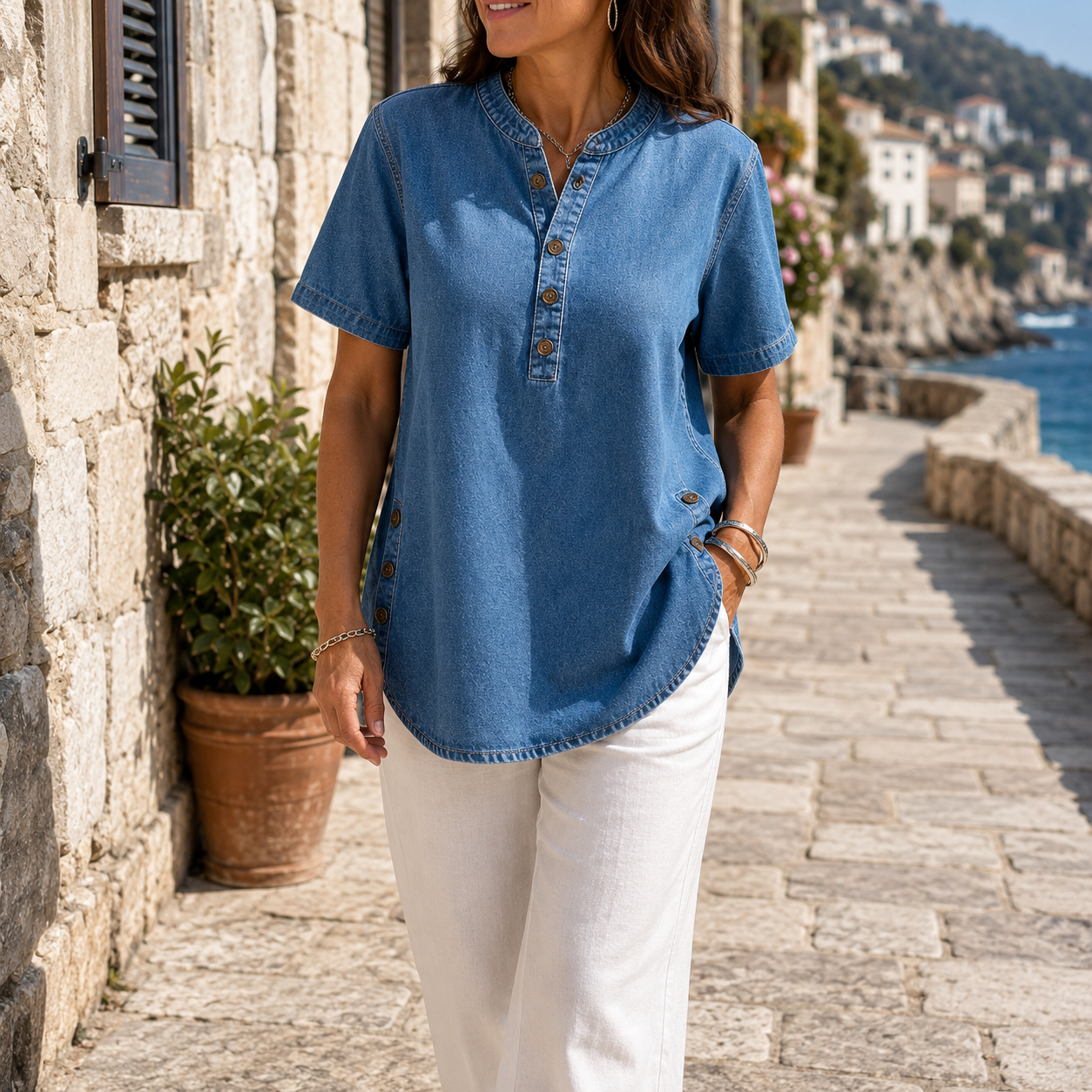 Angelica | Blusa Denim Casual