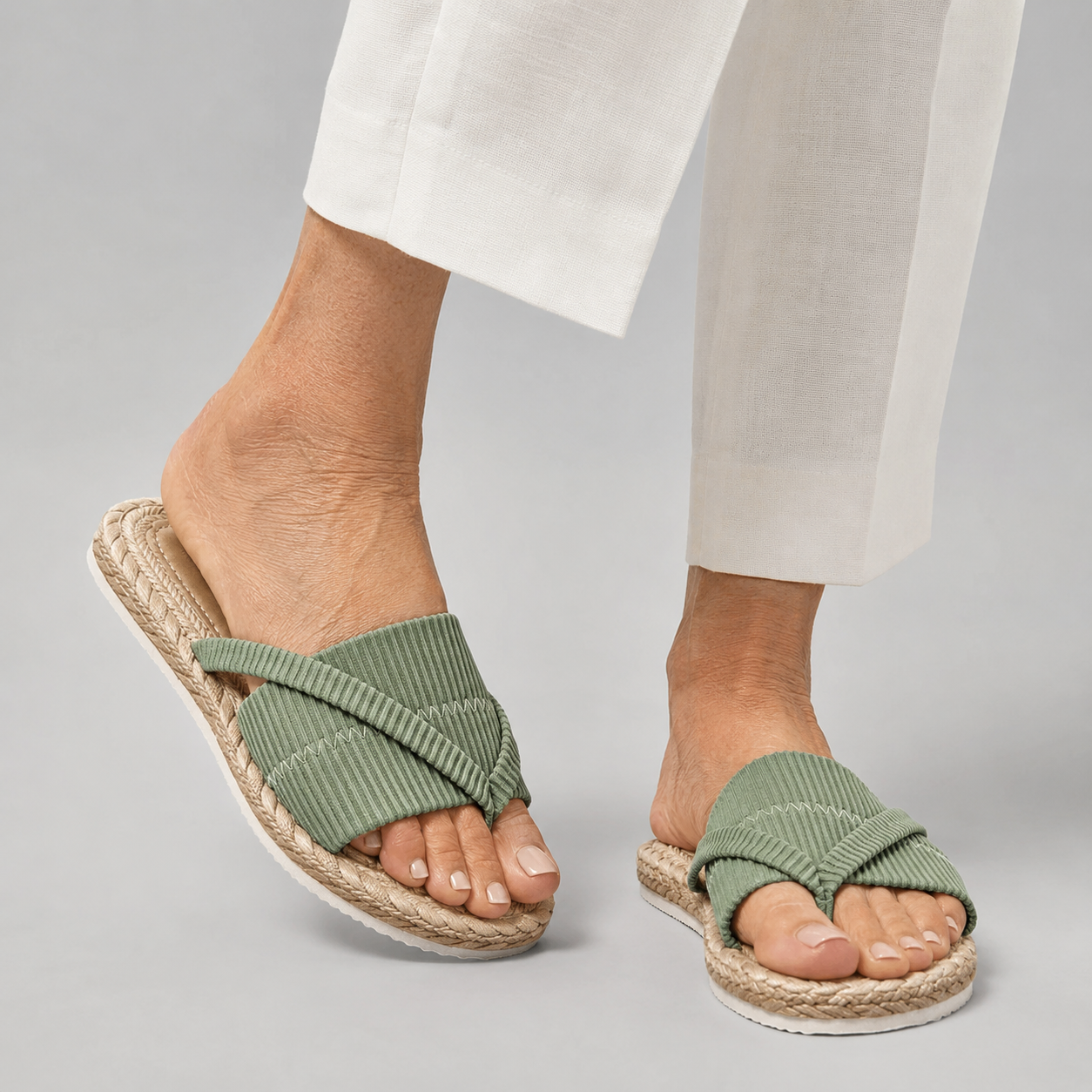 Emanuela | Sandali Flat con Fasce Incrociate