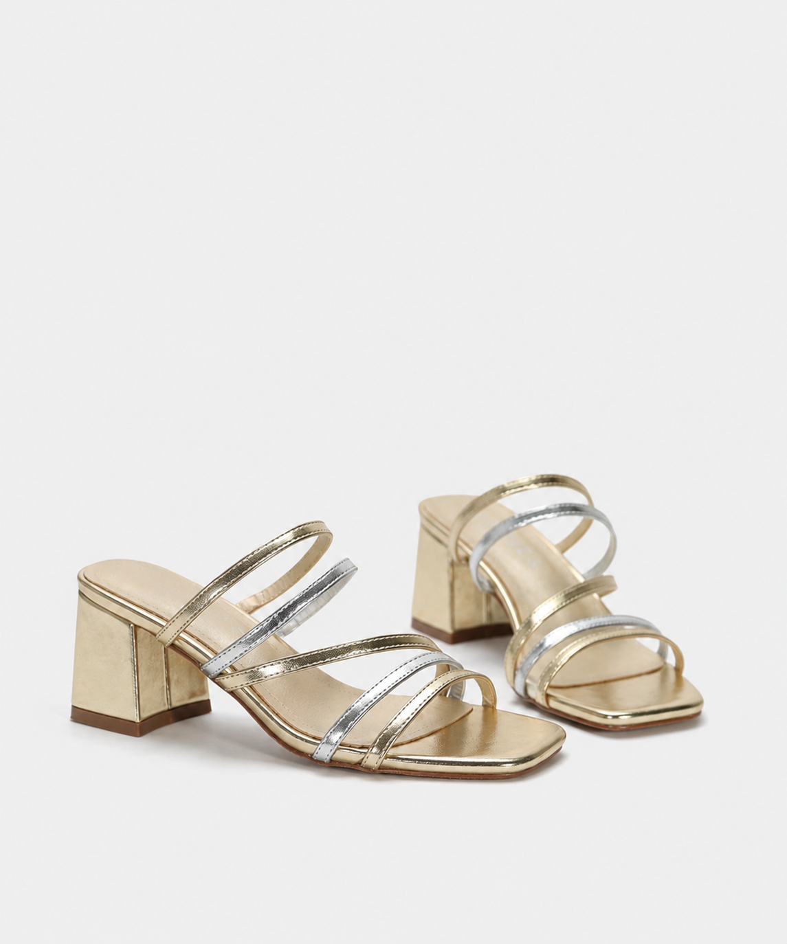 Federica | Sandali con Fasce Sottili e Tacco Largo