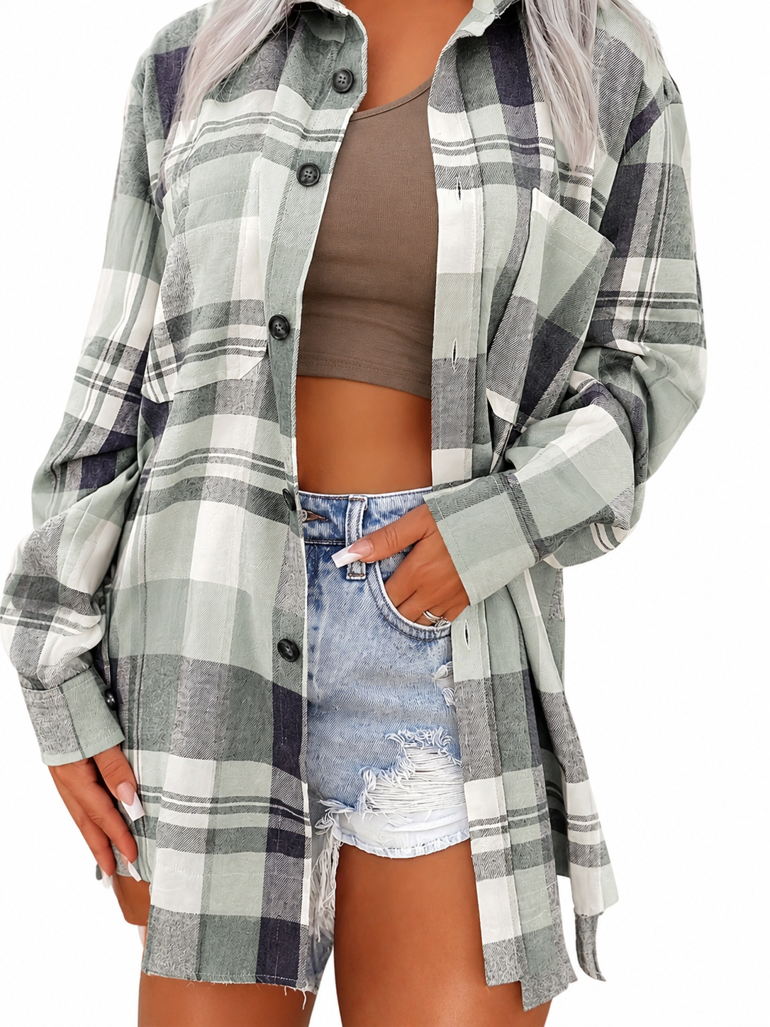 Ashine | Camicia Lunga a Quadri