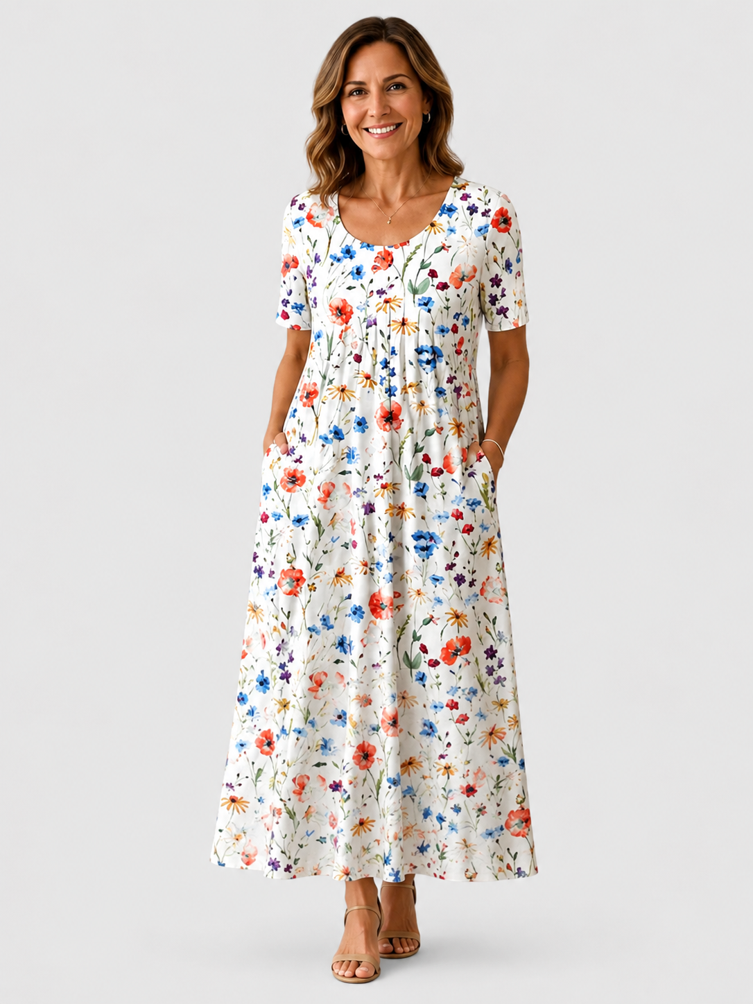 Ginevra | Abito Midi con Drappeggio Elegante