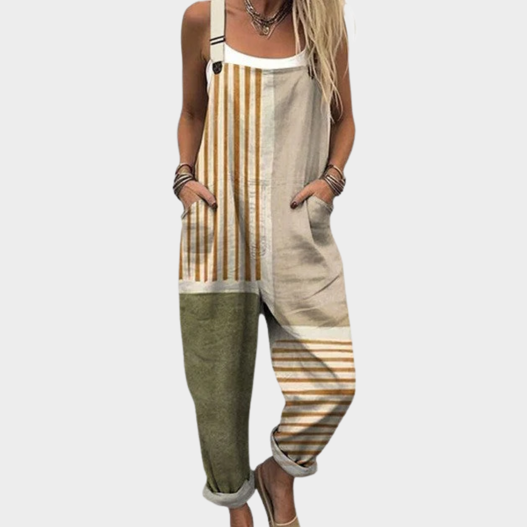 Gaia | Salopette Patchwork a Righe