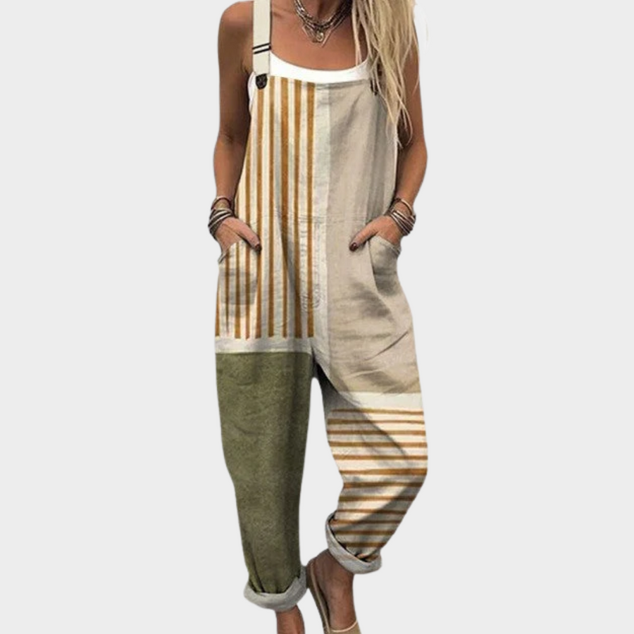 Gaia | Salopette Patchwork a Righe