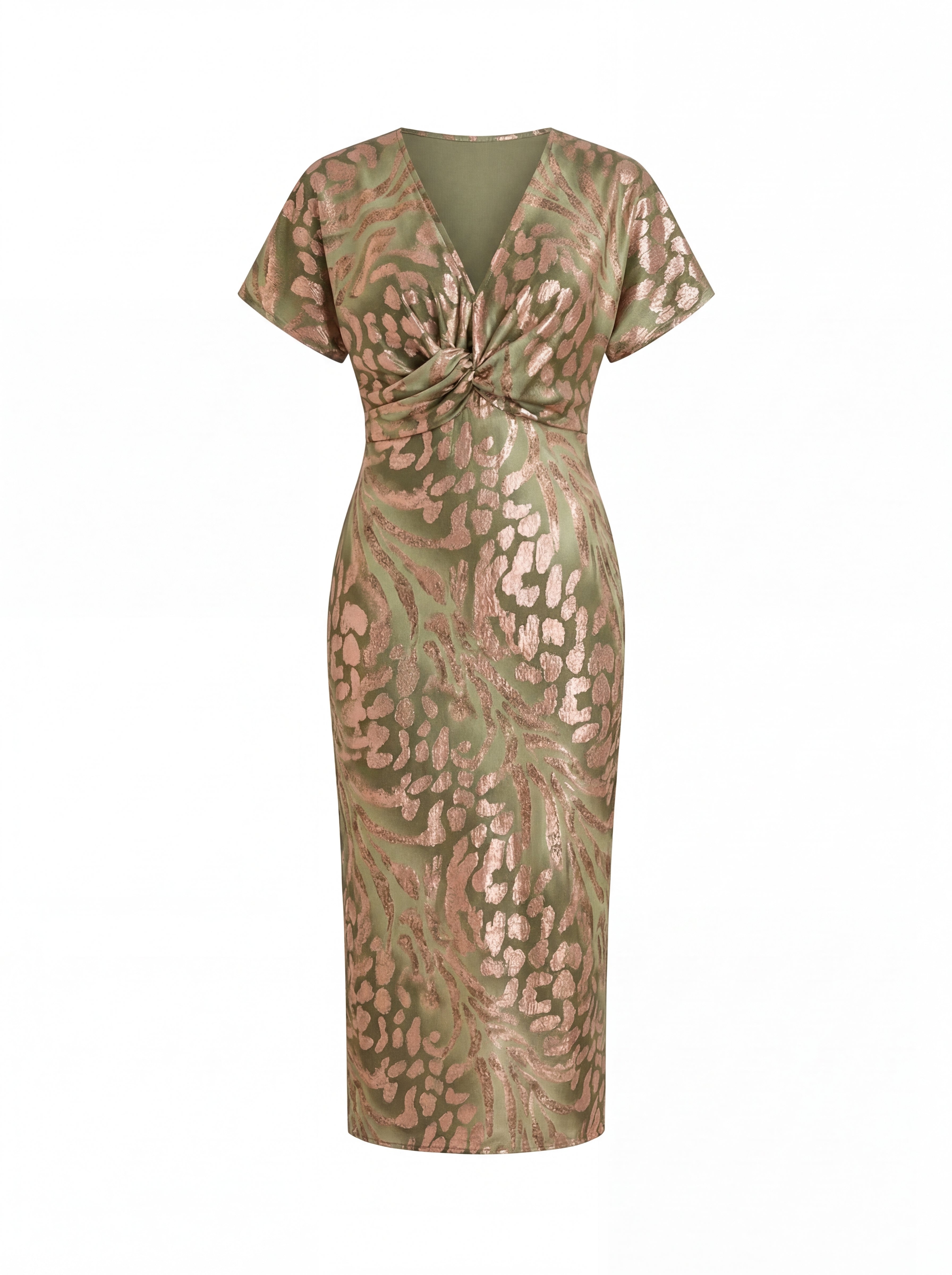 Irma | Abito Midi Drappeggiato con Scollo a V