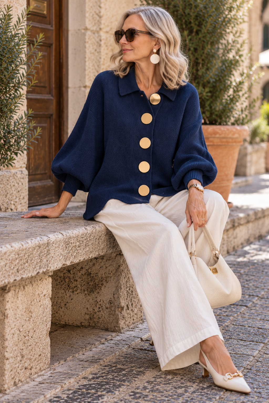 Corin | Cardigan Oversize con Bottoni Eleganti