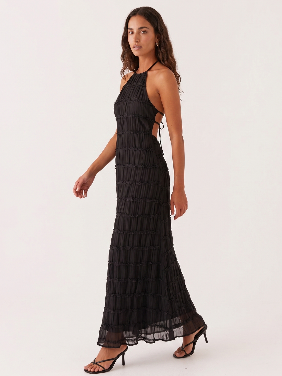 Vezia | Abito Lungo Halter con Volant