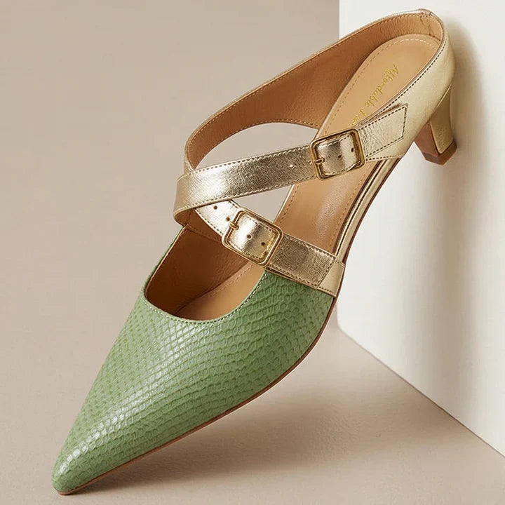 Ludovica | Mules a Punta con Cinturini Incrociati