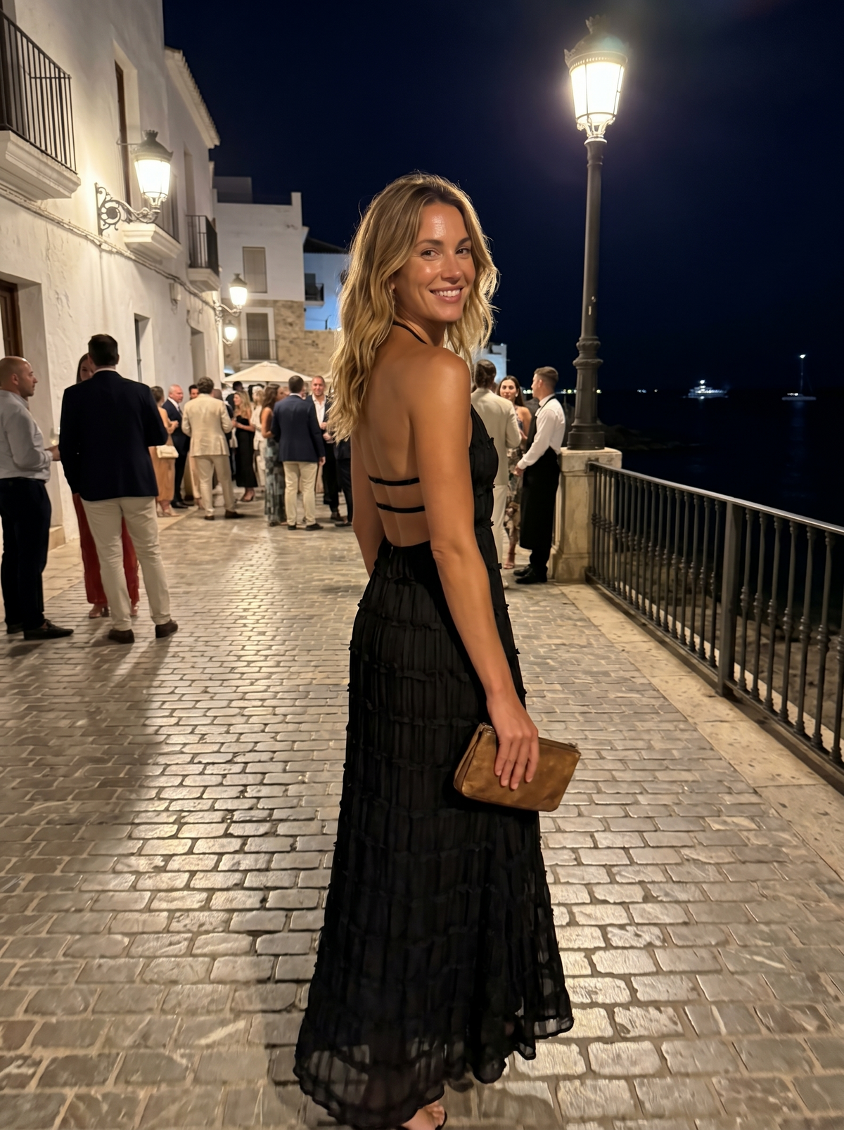 Vezia | Abito Lungo Halter con Volant