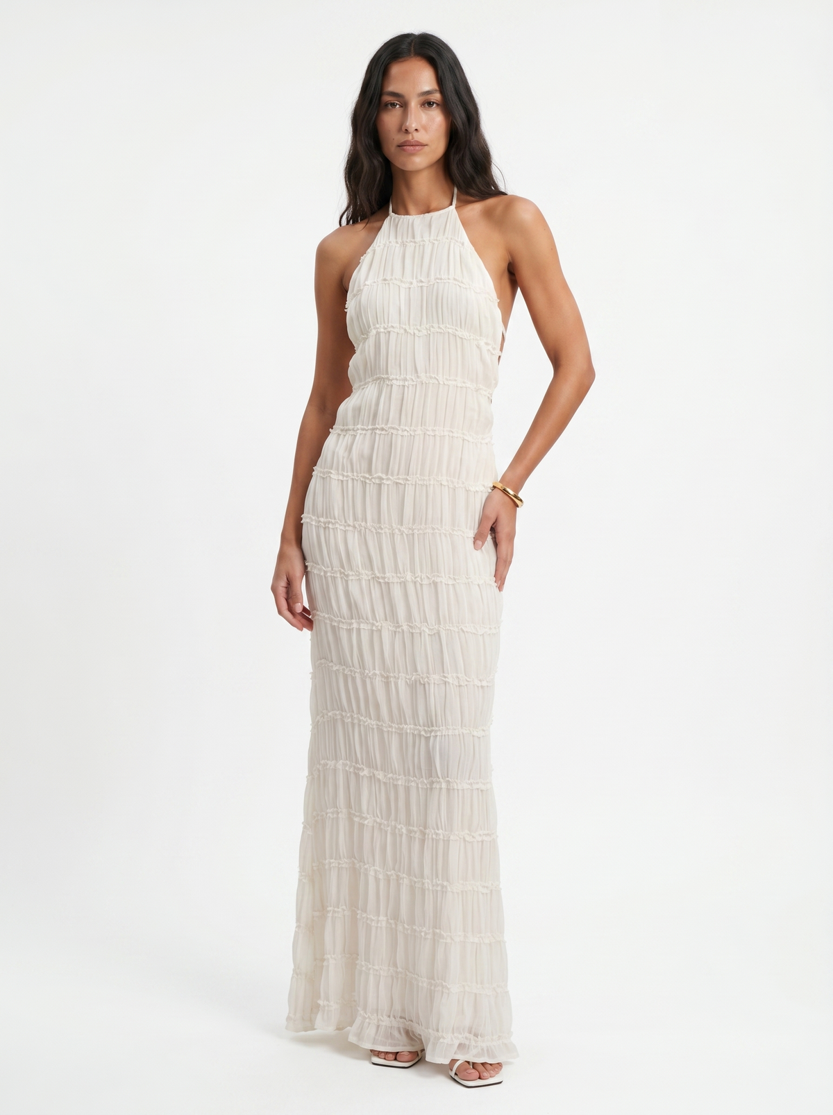Vezia | Abito Lungo Halter con Volant