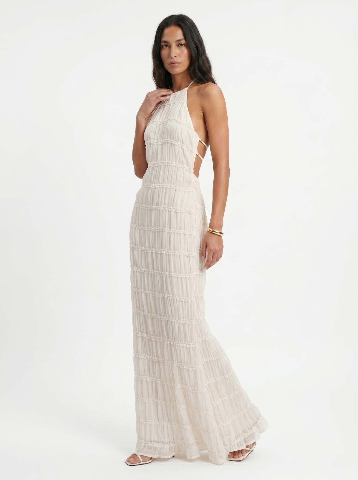 Vezia | Abito Lungo Halter con Volant