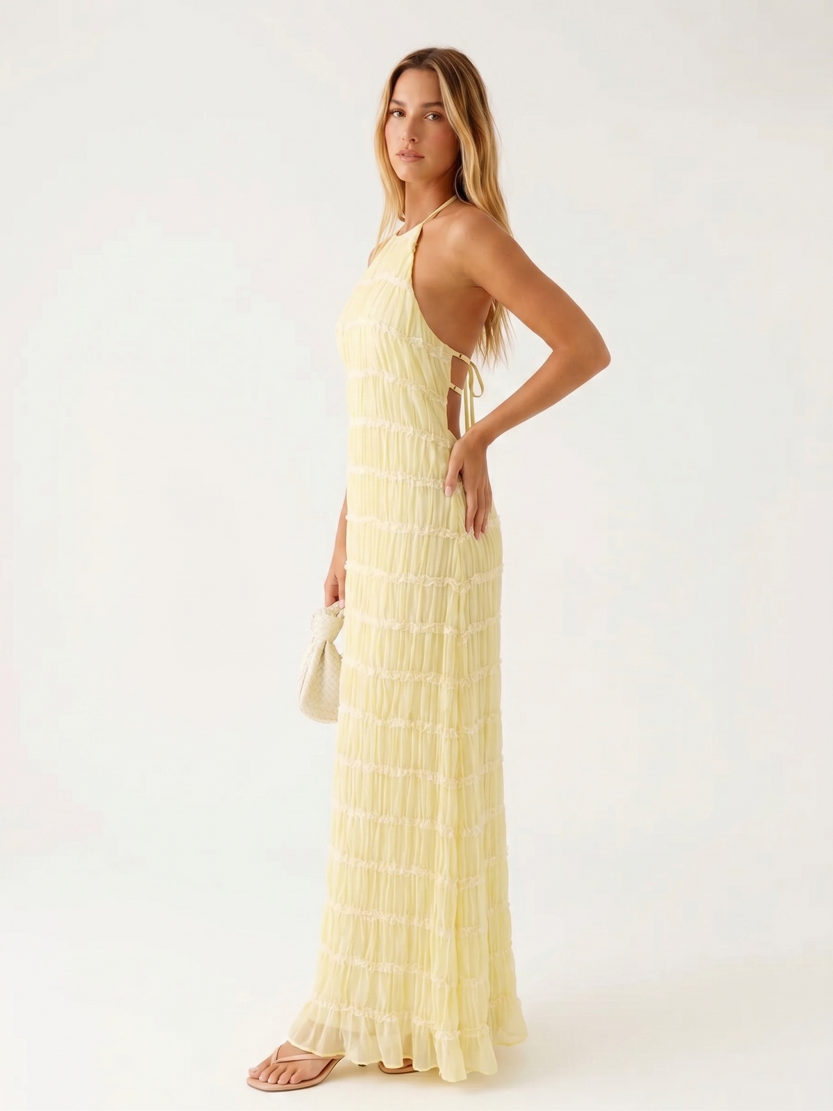 Vezia | Abito Lungo Halter con Volant
