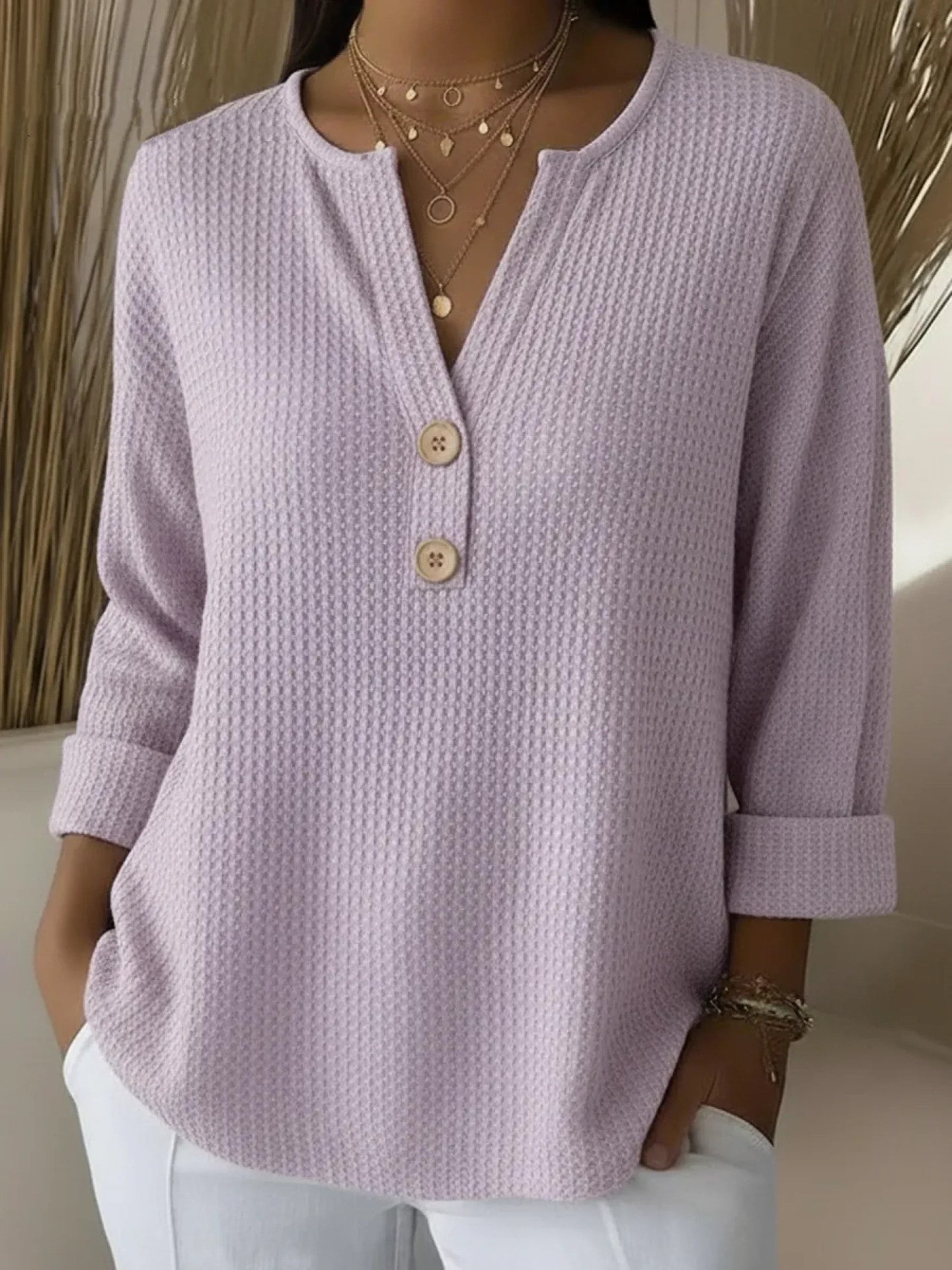 Evela | Maglia Henley con Bottoni