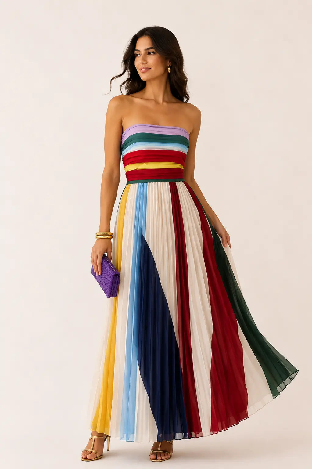 Donatella | Abito Plissé Multicolor
