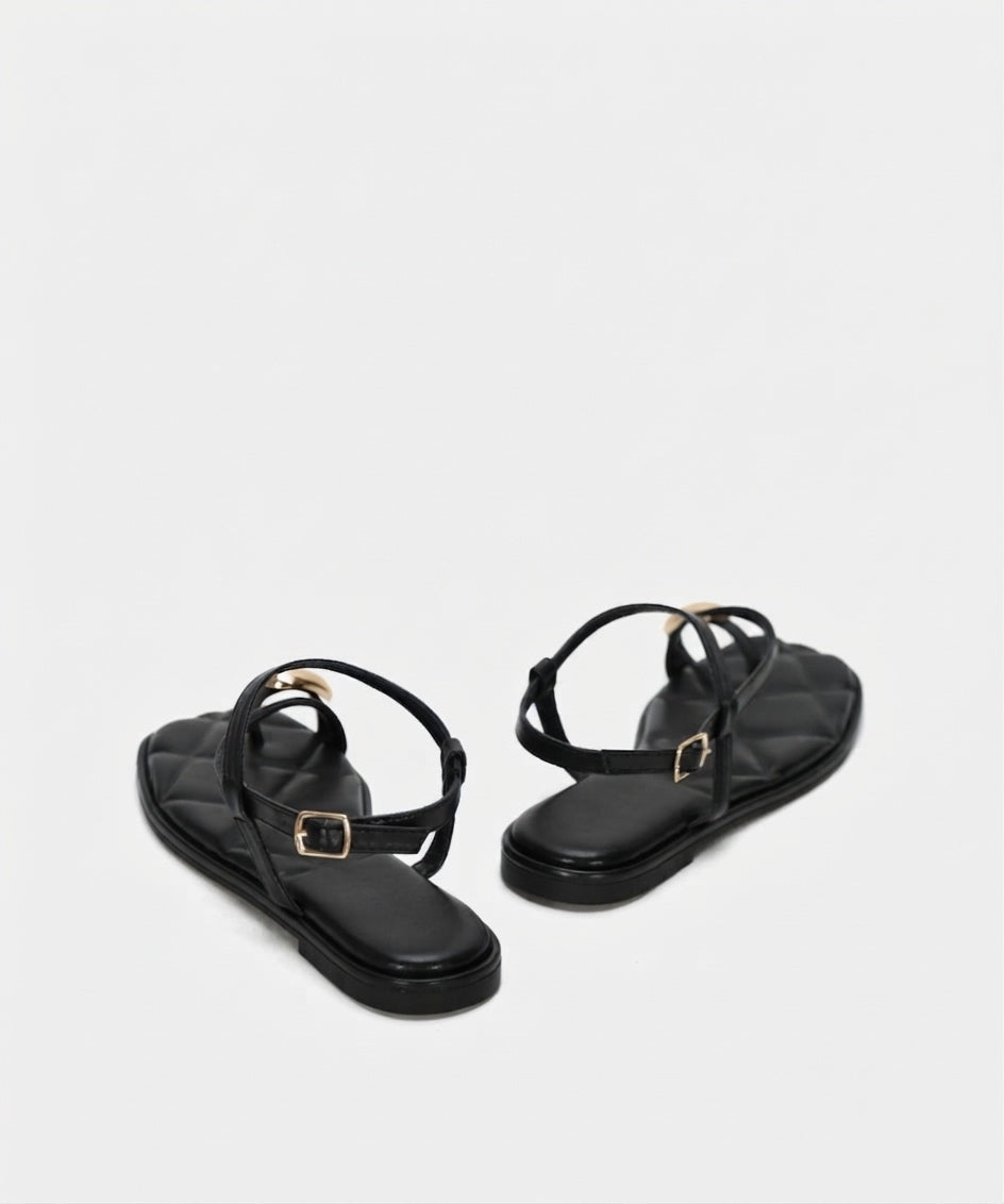 Adelia | Sandali Flat con Anello Decorativo