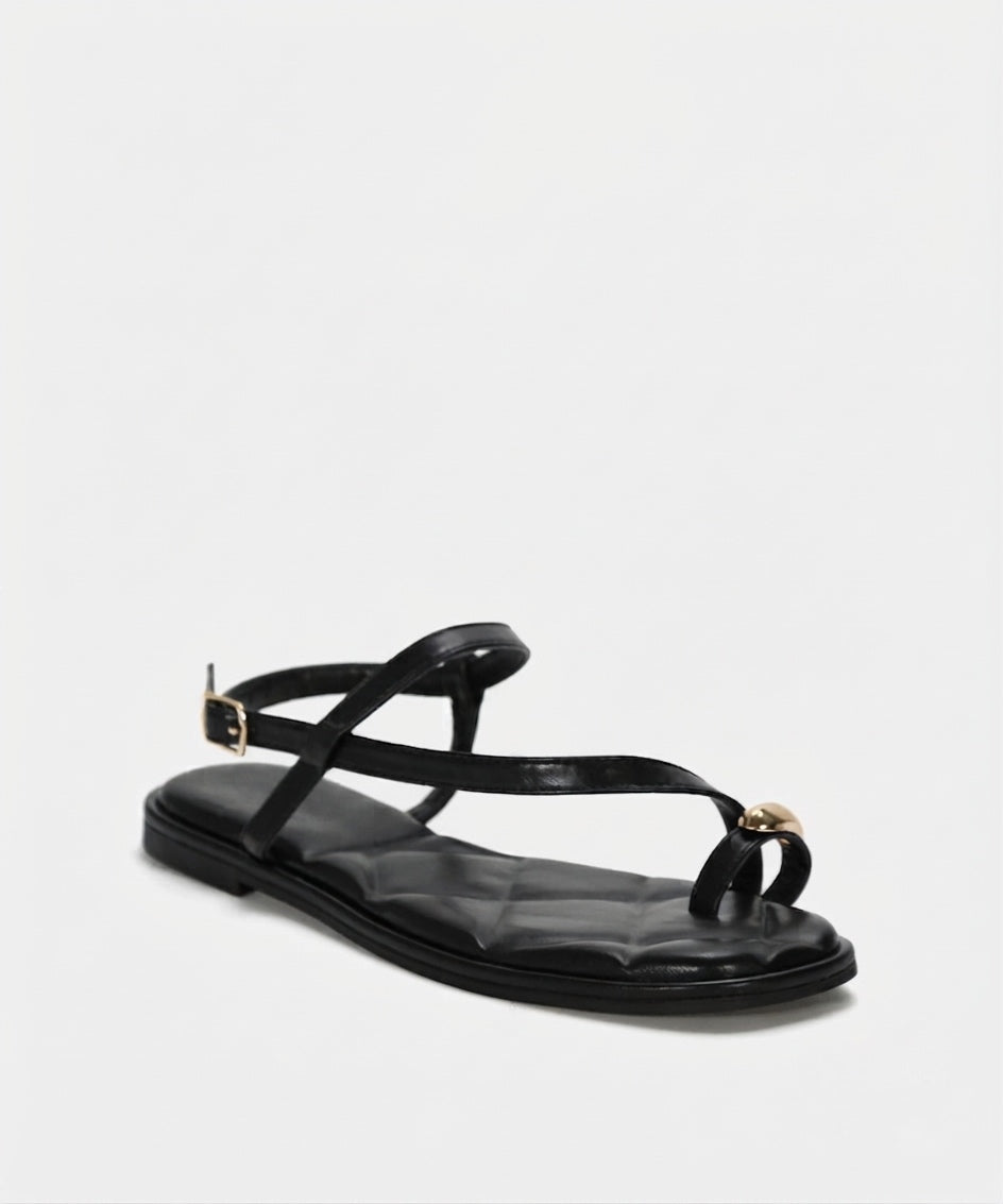 Adelia | Sandali Flat con Anello Decorativo