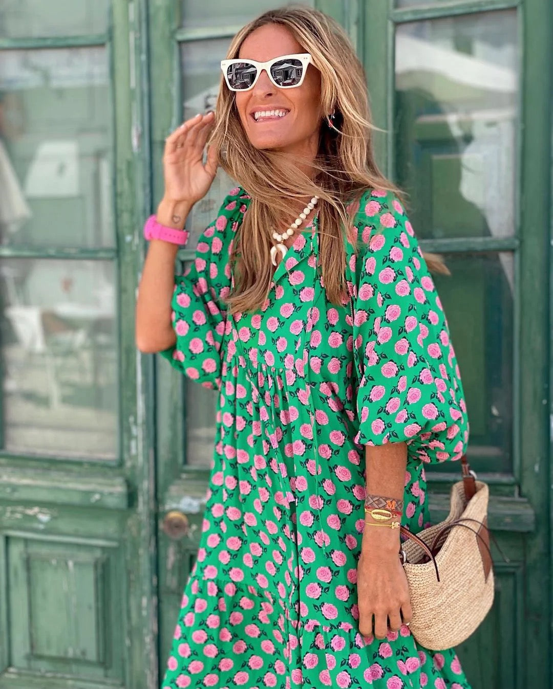 Vanessa | Abito Lungo Boho Fantasia Geometrica
