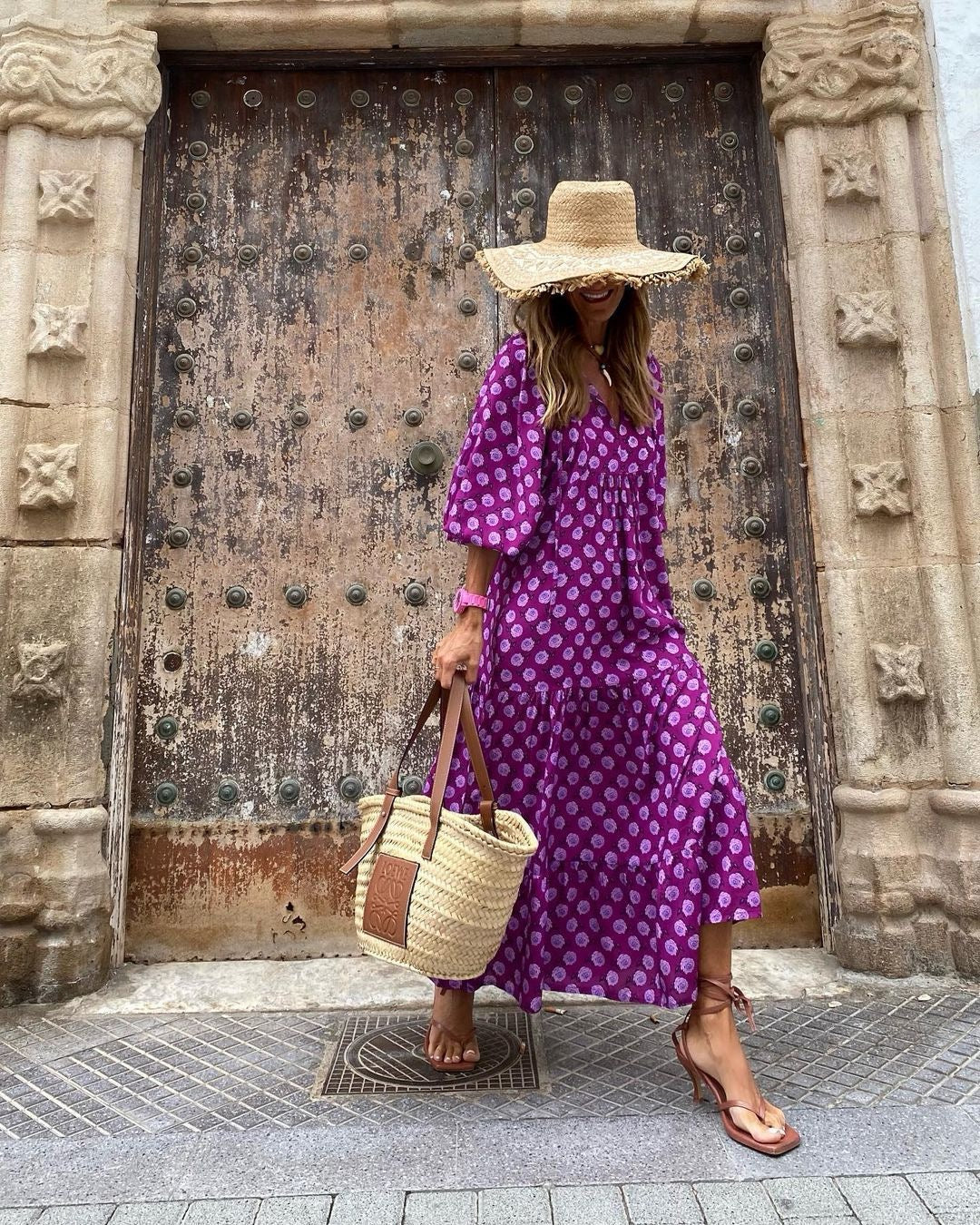 Vanessa | Abito Lungo Boho Fantasia Geometrica