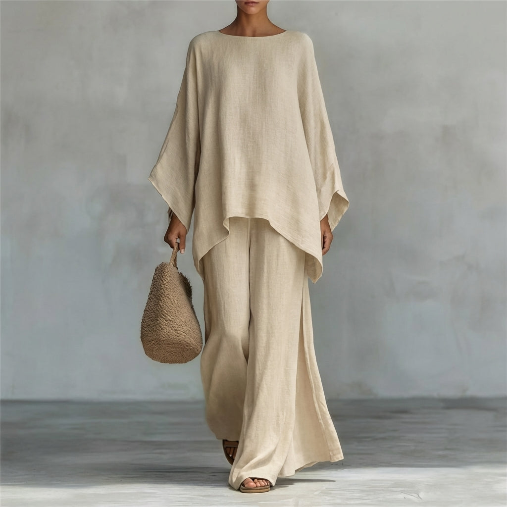 Eleonora | Completo Due Pezzi con Blusa Asimmetrica