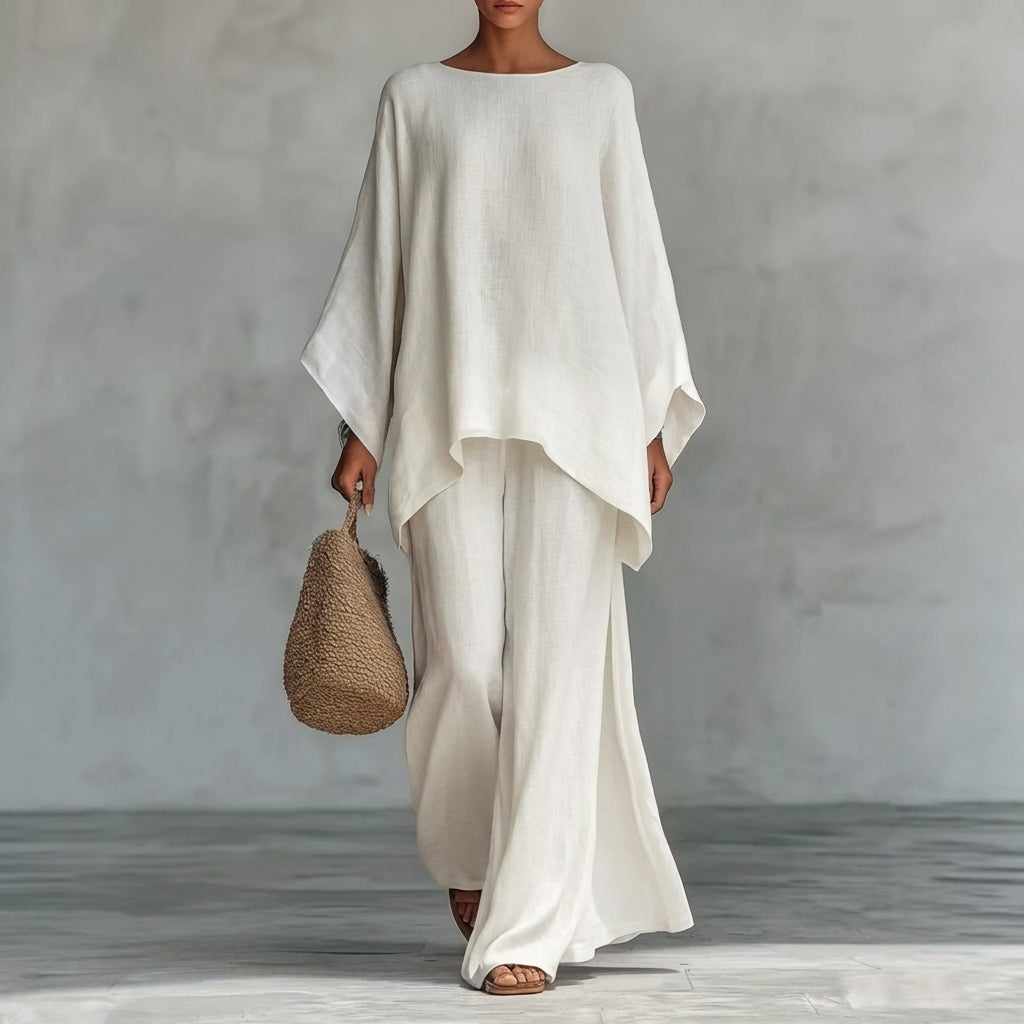Eleonora | Completo Due Pezzi con Blusa Asimmetrica