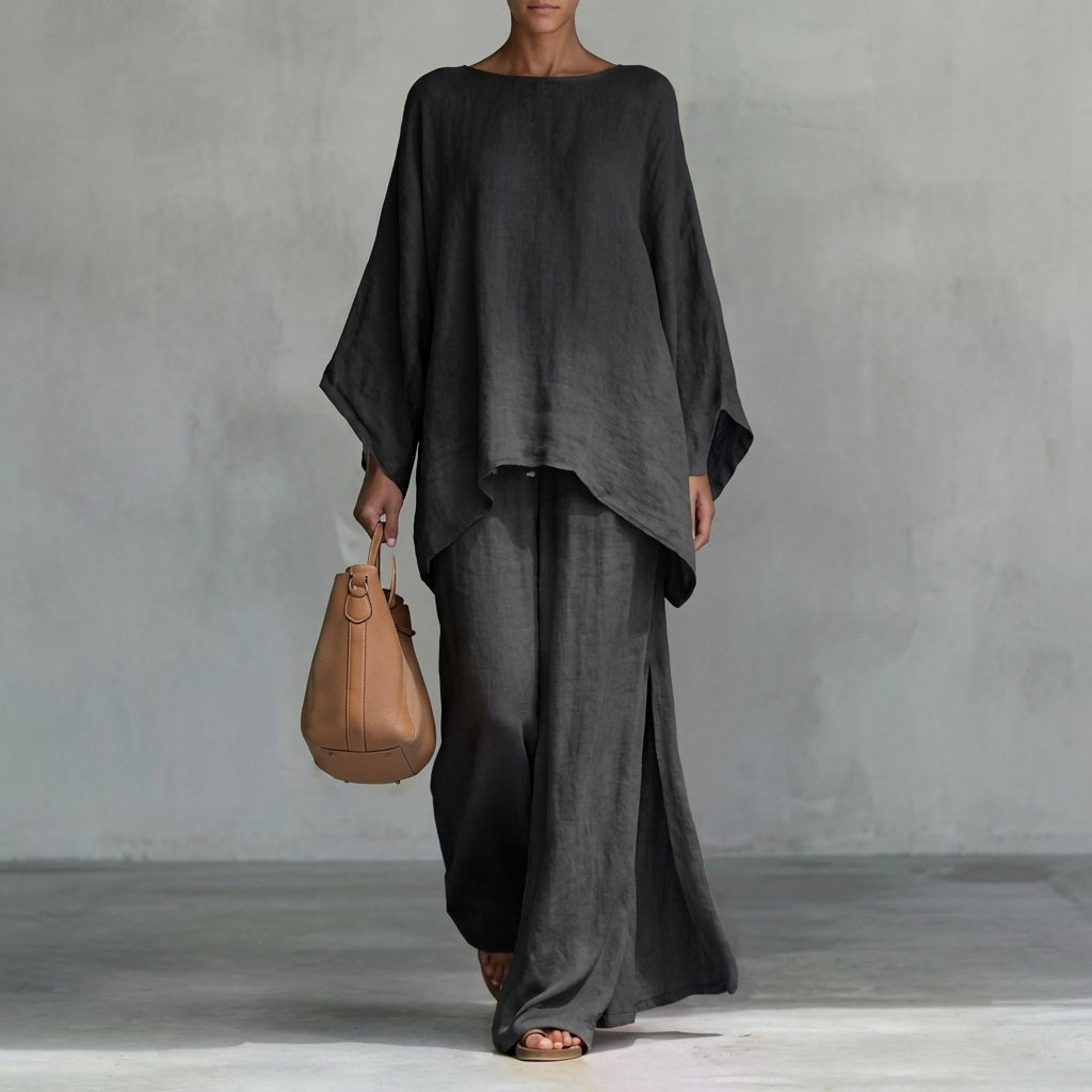 Eleonora | Completo Due Pezzi con Blusa Asimmetrica