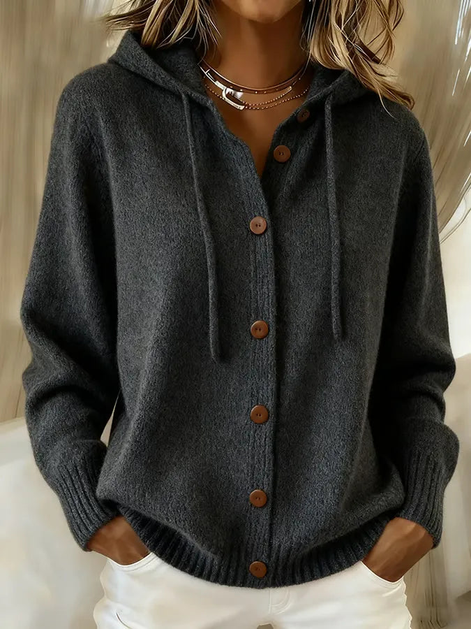 Maria | Cardigan con Cappuccio e Bottoni