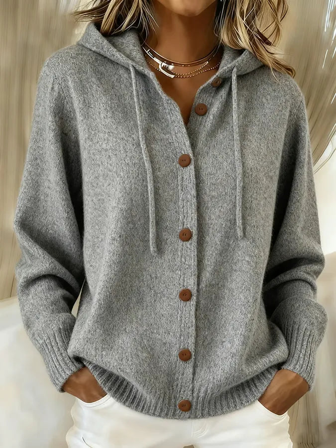 Maria | Cardigan con Cappuccio e Bottoni