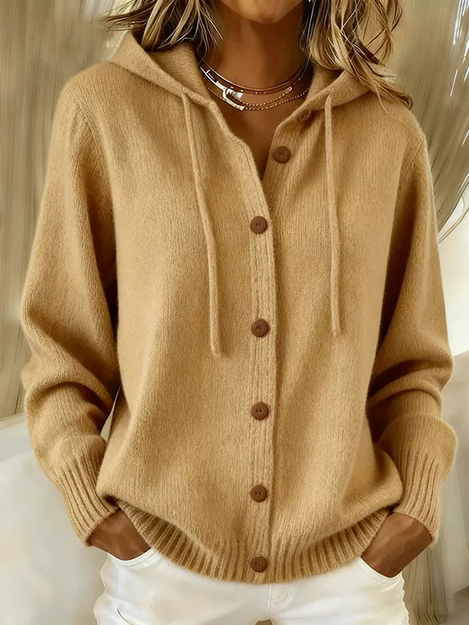 Maria | Cardigan con Cappuccio e Bottoni