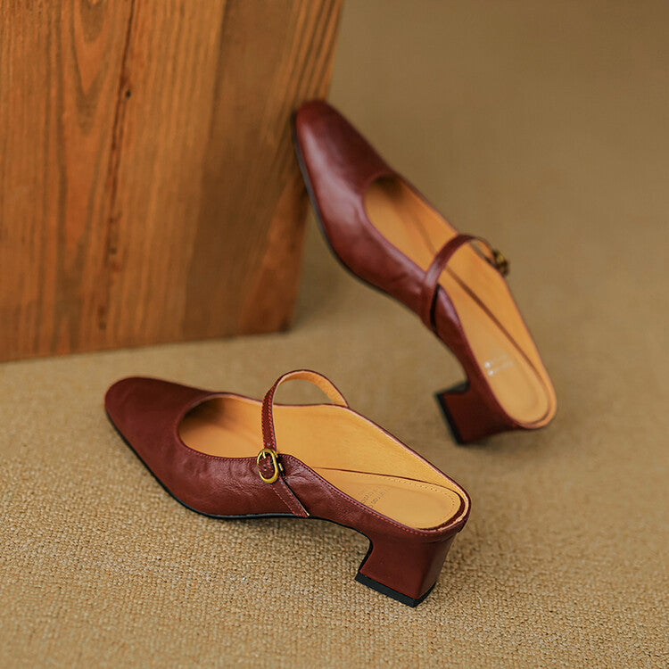 Manuela | Mules Mary Jane con Tacco