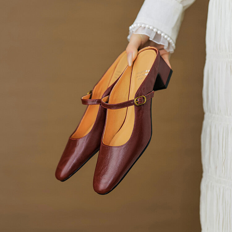 Manuela | Mules Mary Jane con Tacco