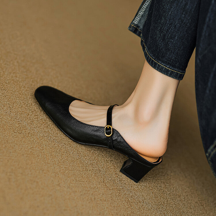 Manuela | Mules Mary Jane con Tacco