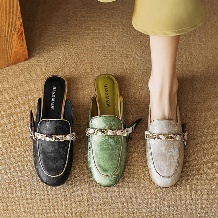 Marisa | Mules Mocassino con Catena Decorativa