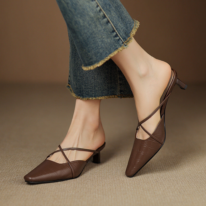 Cris | Mules a Punta con Cinturini Incrociati