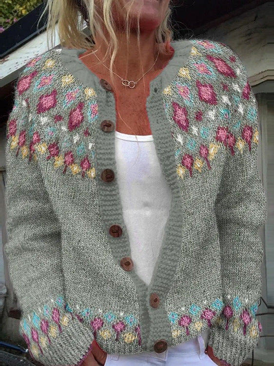Vittoria | Cardigan con Motivo Floreale