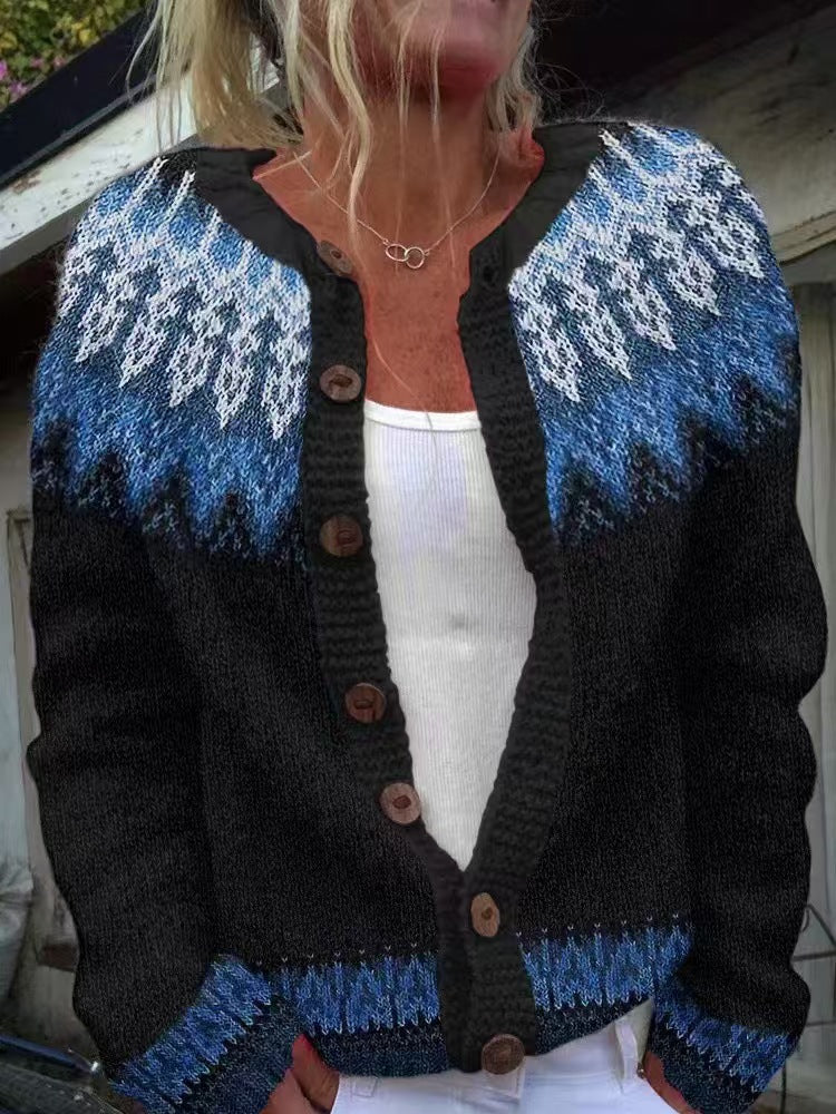 Zoe | Cardigan con Motivo Nordico