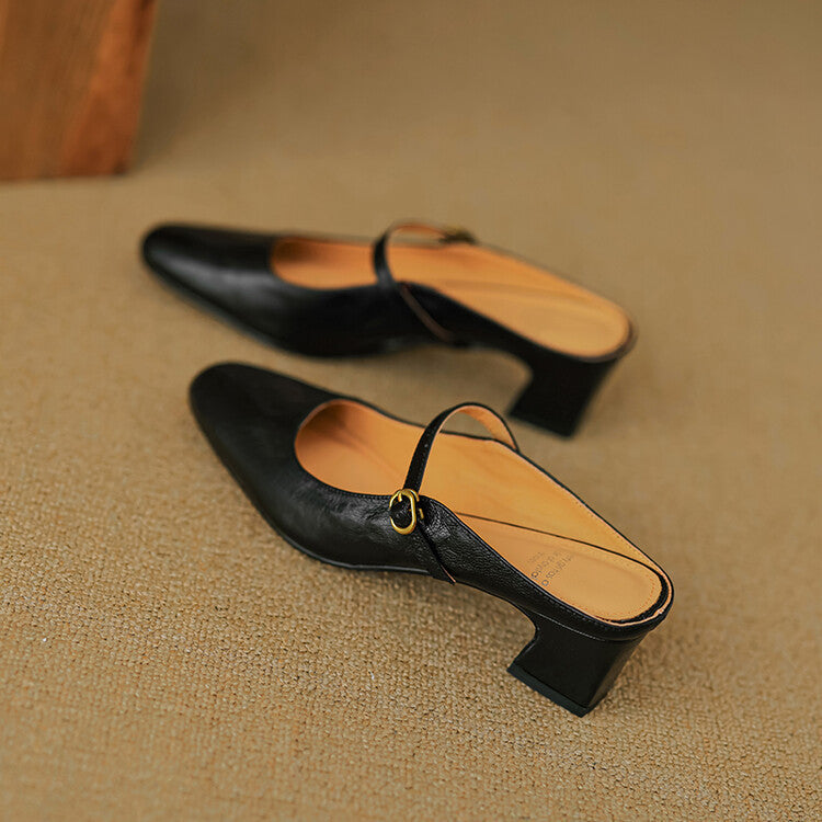 Manuela | Mules Mary Jane con Tacco