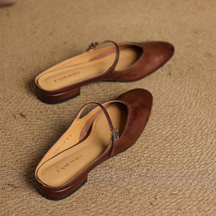 Bianca | Mules Mary Jane a Punta Mandorla